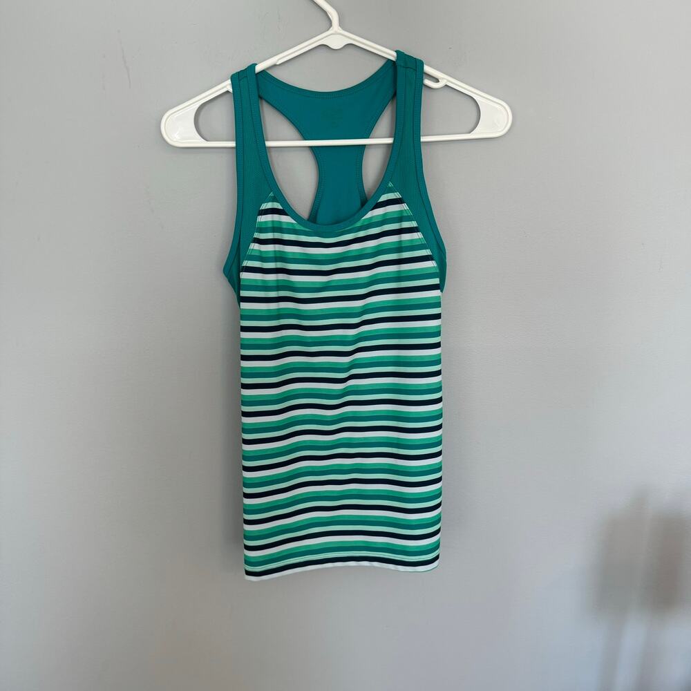 Champion Striped Racerback Tank Top Women's Size Medium Polyester & Spandex